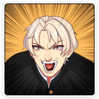 🤬 Anime, Enfadado, Personaje, Gritando, Manga, Ilustración telegram sticker