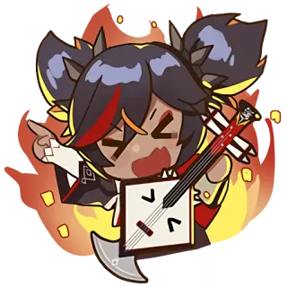 😂 anime, fire, instrument, cartoon whatsapp sticker