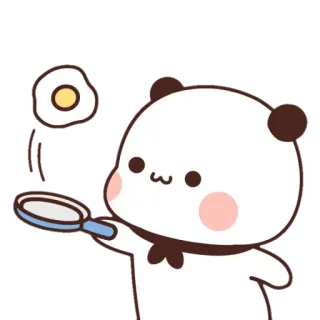 ☺️ niedlich, Panda, Ei, Kochen, Essen telegram sticker