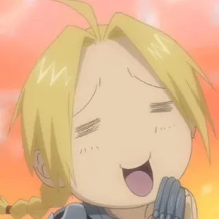 😌 Edward Elric Fullmetal Alchemist อนิเมะ, จิบิ, แขนกลคนแปรธาตุ, เอ็ดเวิร์ด เอลริค, น่ารัก telegram sticker