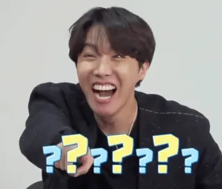😂 ?????? Points d'interrogation, Pointer, Expression, K-pop, J-Hope, Confus, Incertain telegram sticker