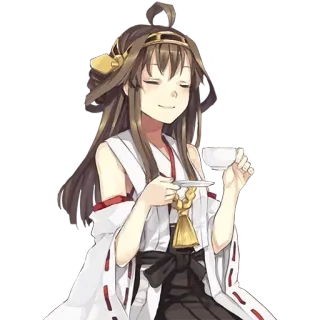 😌 Anime, Dziewczyna, Herbata, Kawaii, Postać, Ilustracja telegram sticker