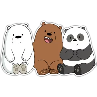 😂 We Bare Bears cartoon, bears, we bare bears, ice bear, grizz, panda telegram sticker