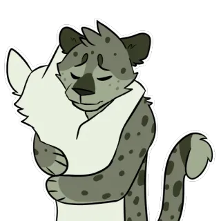 😔 zwierzęta, przytulanie, przyjaźń, tulenie, leopard telegram sticker