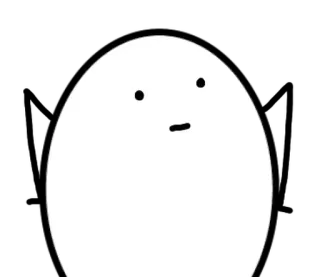 🥚 Desenho animado, Personagem, Minimalista, Branco, Preto, Engraçado telegram sticker