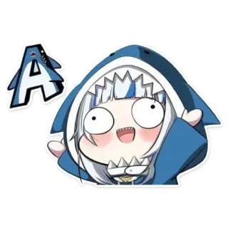 🙌 Gawr Gura shark, vtuber, anime, cute, funny, a telegram sticker