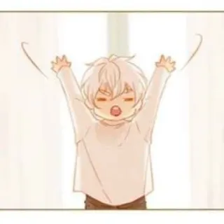 🌧 Anime, Lindo, Despertar, Bostezando, Kawaii, Chibi telegram sticker