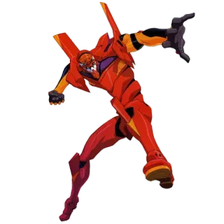🤖 robot, mecha, anime, red, orange telegram sticker