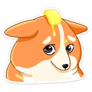 ☺️ คอร์กี้, หมา, เนย, น่ารัก, สัตว์, สัตว์เลี้ยง telegram sticker