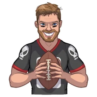🏈 voetbal, sport, speler, atleet, cartoon telegram sticker