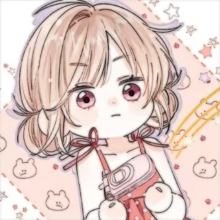 🍓 애니메이션, 귀여운, 만화, 카와이, 캐릭터, 소녀, 일러스트, 스티커 telegram sticker