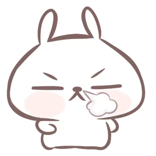 😡 zangado, coelho, coelho, desenho animado, fofo, emoji telegram sticker