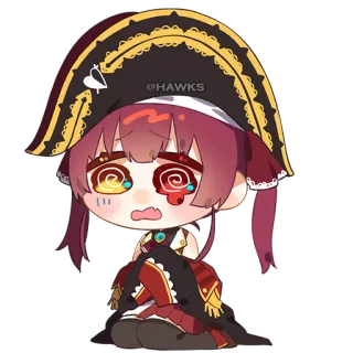 😵‍💫 Houshou Marine Hololive @HAWKS Anime, Pirata, Chibi, Carino, VTuber, Hololive, Houshou Marine, Marine whatsapp sticker