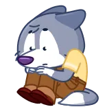 😩 sedih, kesal, kartun, serigala, kesepian, depresi telegram sticker