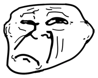 ® Trollface Meme, Troll, Internet, Engraçado, Quadrinhos, Expressão, Rosto telegram sticker