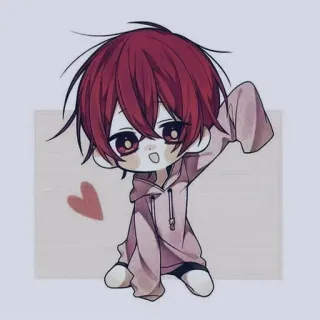 😃 Anime, Chibi, Mignon, Coeur, Kawaii, Dessin animé telegram sticker