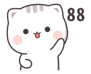 👋 88 Katze, süß, Sticker, Tier telegram sticker