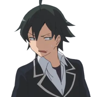 😒 Hachiman Hikigaya My Teen Romantic Comedy SNAFU Anime, Personagem, Hachiman Hikigaya, Adolescente, Comédia telegram sticker