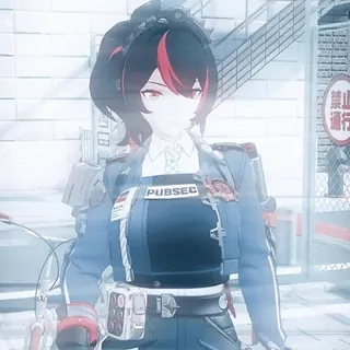 🎲 PUBSEC Anime, Mädchen, Uniform, Offizier, Cyberpunk telegram sticker