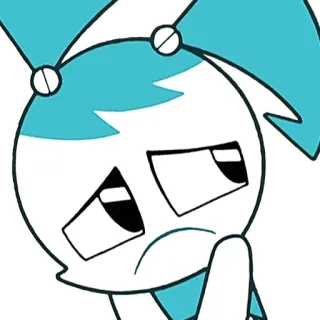 😨 Jenny Wakeman My Life as a Teenage Robot dessin animé, robot, triste, pensif, animé, personnage telegram sticker