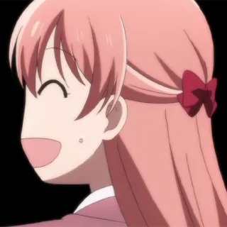 🎀 Anime, Menina, Feliz, Sorriso, Desenho animado telegram sticker