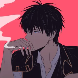 🚬 Anime, Fumar, Cigarrillo, Masculino, Retrato telegram sticker