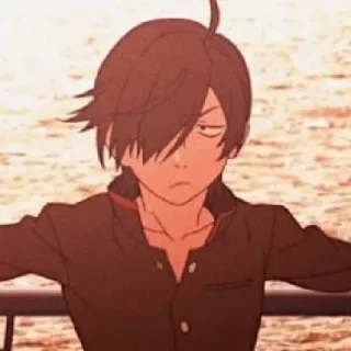 🧿 Anime, Charakter, Porträt, Junge, Teenager, Ernst telegram sticker