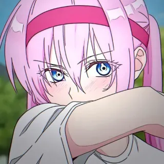 🌷 anime, girl, pink hair, cartoon, cute, character, manga telegram sticker