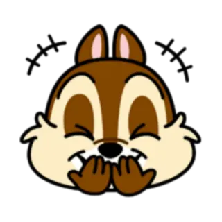 😂 Chip 花栗鼠, 卡通, 迪士尼, 动物, 可爱 telegram sticker