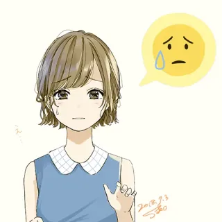 😥 えへ anime, girl, sad, crying, illustration telegram sticker