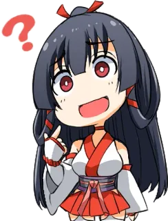 ⁉️ Anime, Dziewczyna, Znak zapytania, Słodkie, Zdezorientowany/a, Chibi, Manga, Postać telegram sticker