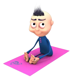 ☺️ Dessin animé, Yoga, Exercice, Méditation, Personnage, Fitness, Relaxation whatsapp sticker