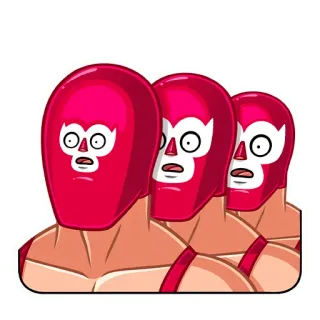 😳 Лучадор, Реслинг, Маска, Мультфильм, Персонаж, Смешной, В шоке whatsapp sticker