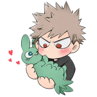 ❤️ Katsuki Bakugo My Hero Academia Anime, Bakugo, Chibi, Schattig, Manga, Held telegram sticker