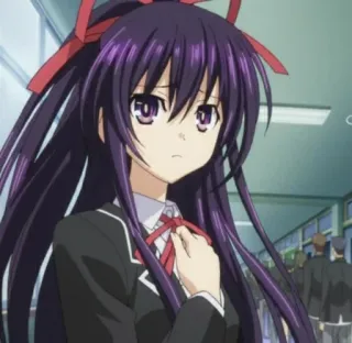 🍇 Tohka Yatogami Date A Live anime, girl, school uniform, Tohka Yatogami, Date A Live telegram sticker