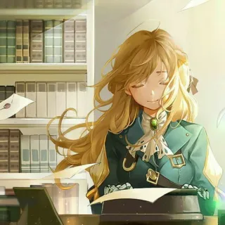 🙂 Violet Evergarden anime, letter, girl, writing, books telegram sticker