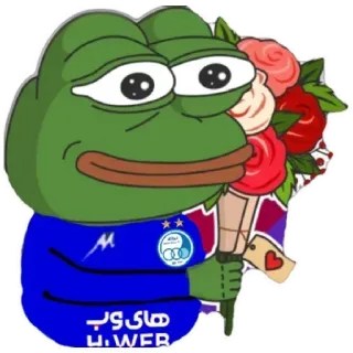 💙 Pepe the Frog های وب pepe, katak, buket, bunga, meme, kartun whatsapp sticker