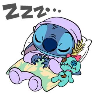😴 Stitch stitch, lilo & stitch, schlafend, cartoon, süß telegram sticker