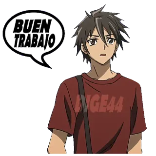 🔩 BUEN TRABAJO anime, good job, congratulations, spanish, speech bubble telegram sticker