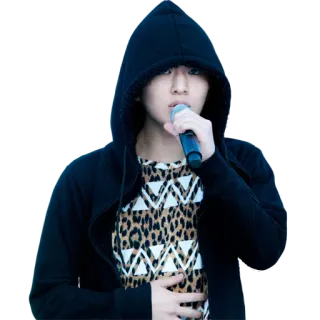 🎤 cantor, microfone, música, moletom com capuz, retrato, artista telegram sticker