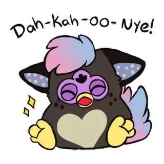 😄 Dah-kah-oo-Nye! furby, cute, sticker, cartoon telegram sticker