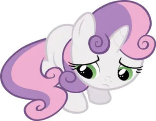 😞 Sweetie Belle My Little Pony Пони, Мультфильм, Грустный, Милый, Животное, Свити Белль telegram sticker