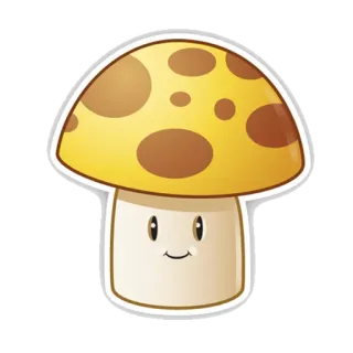 😉 เห็ด, การ์ตูน, ธรรมชาติ, พืช, อาหาร telegram sticker