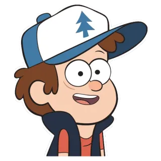😁 Dipper Pines Gravity Falls kartun, topi, dipper, karakter, gravity falls telegram sticker