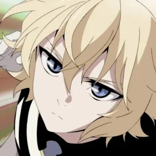 ⚓ anime, blond włosy, niebieskie oczy, postać telegram sticker