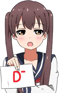 🤔 D- anime, school, grade, failure, sad, girl, manga telegram sticker