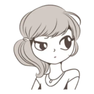 😒 wanita, gadis, kartun, anime, stiker, ekspresi wajah, karakter telegram sticker