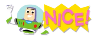 😢 Buzz Lightyear Toy Story NICE! 巴斯光年, 玩具总动员, 不错, 卡通, 太空骑警 whatsapp sticker