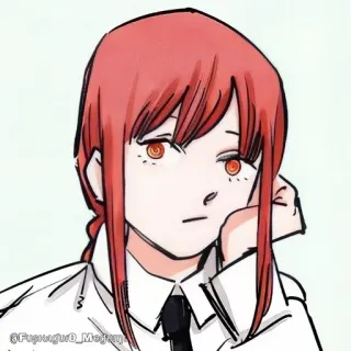 🔮 Makima Chainsaw Man Anime, Manga, Chainsaw Man, Makima, Chica, Pelo Rojo telegram sticker