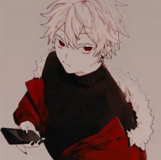 🤍 anime, character, manga, boy, illustration whatsapp sticker